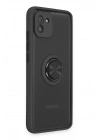 Mey İthalat®  Samsung Galaxy A03 Kılıf Montreal Yüzüklü Silikon Kapak - Siyah