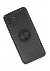 Mey İthalat®  Samsung Galaxy A03 Kılıf Montreal Yüzüklü Silikon Kapak - Siyah