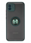 Mey İthalat®  Samsung Galaxy A03 Kılıf Montreal Yüzüklü Silikon Kapak - Yeşil