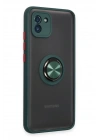 Mey İthalat®  Samsung Galaxy A03 Kılıf Montreal Yüzüklü Silikon Kapak - Yeşil