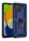 Mey İthalat®  Samsung Galaxy A03 Kılıf Sofya Yüzüklü Silikon Kapak - Lacivert