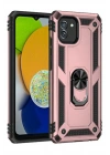 Mey İthalat®  Samsung Galaxy A03 Kılıf Sofya Yüzüklü Silikon Kapak - Rose