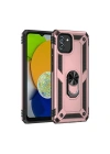 Mey İthalat®  Samsung Galaxy A03 Kılıf Sofya Yüzüklü Silikon Kapak - Rose