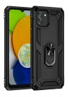 Mey İthalat®  Samsung Galaxy A03 Kılıf Sofya Yüzüklü Silikon Kapak - Siyah
