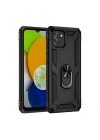 Mey İthalat®  Samsung Galaxy A03 Kılıf Sofya Yüzüklü Silikon Kapak - Siyah