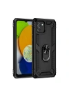 Mey İthalat®  Samsung Galaxy A03 Kılıf Sofya Yüzüklü Silikon Kapak - Siyah