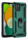 Mey İthalat®  Samsung Galaxy A03 Kılıf Sofya Yüzüklü Silikon Kapak - Yeşil