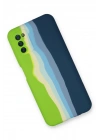 Mey İthalat®  Samsung Galaxy A03S Kılıf Ebruli Lansman Silikon - Yeşil-Koyu Yeşil