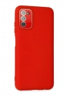 Mey İthalat®  Samsung Galaxy A03S Kılıf Lansman Glass Kapak - Kırmızı