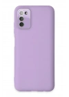 Mey İthalat®  Samsung Galaxy A03S Kılıf Lansman Glass Kapak - Lila