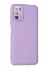 Mey İthalat®  Samsung Galaxy A03S Kılıf Lansman Glass Kapak - Lila