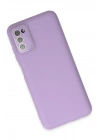 Mey İthalat®  Samsung Galaxy A03S Kılıf Lansman Glass Kapak - Lila