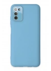 Mey İthalat®  Samsung Galaxy A03S Kılıf Lansman Glass Kapak - Mavi