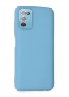 Mey İthalat®  Samsung Galaxy A03S Kılıf Lansman Glass Kapak - Mavi