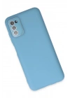 Mey İthalat®  Samsung Galaxy A03S Kılıf Lansman Glass Kapak - Mavi