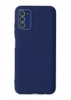 Mey İthalat®  Samsung Galaxy A03S Kılıf Lansman Glass Kapak - Sky Blue