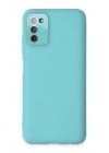 Mey İthalat®  Samsung Galaxy A03S Kılıf Lansman Glass Kapak - Turkuaz