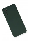 Mey İthalat®  Samsung Galaxy A03S Kılıf Nano içi Kadife Silikon - Koyu Yeşil