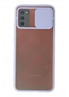 Mey İthalat®  Samsung Galaxy A03S Kılıf Palm Buzlu Kamera Sürgülü Silikon - Lila