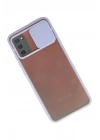 Mey İthalat®  Samsung Galaxy A03S Kılıf Palm Buzlu Kamera Sürgülü Silikon - Lila