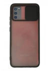 Mey İthalat®  Samsung Galaxy A03S Kılıf Palm Buzlu Kamera Sürgülü Silikon - Siyah