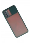 Mey İthalat®  Samsung Galaxy A03S Kılıf Palm Buzlu Kamera Sürgülü Silikon - Yeşil
