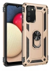 Mey İthalat®  Samsung Galaxy A03S Kılıf Sofya Yüzüklü Silikon Kapak - Gold