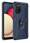 Mey İthalat®  Samsung Galaxy A03S Kılıf Sofya Yüzüklü Silikon Kapak - Lacivert