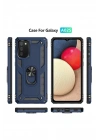 Mey İthalat®  Samsung Galaxy A03S Kılıf Sofya Yüzüklü Silikon Kapak - Lacivert