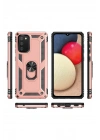 Mey İthalat®  Samsung Galaxy A03S Kılıf Sofya Yüzüklü Silikon Kapak - Rose