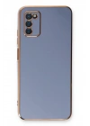 Mey İthalat®  Samsung Galaxy A03S Kılıf Volet Silikon - Mavi