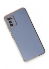 Mey İthalat®  Samsung Galaxy A03S Kılıf Volet Silikon - Mavi