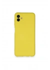 Mey İthalat®  Samsung Galaxy A04 Kılıf Nano içi Kadife Silikon - Sarı