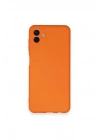 Mey İthalat®  Samsung Galaxy A04 Kılıf Nano içi Kadife Silikon - Turuncu