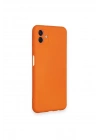 Mey İthalat®  Samsung Galaxy A04 Kılıf Nano içi Kadife Silikon - Turuncu