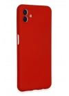 Mey İthalat®  Samsung Galaxy A04E Kılıf Nano içi Kadife Silikon - Kırmızı