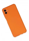 Mey İthalat®  Samsung Galaxy A04E Kılıf Nano içi Kadife Silikon - Turuncu
