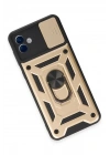Mey İthalat®  Samsung Galaxy A04E Kılıf Pars Lens Yüzüklü Silikon - Gold