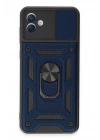 Mey İthalat®  Samsung Galaxy A04E Kılıf Pars Lens Yüzüklü Silikon - Lacivert