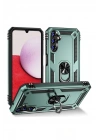 Mey İthalat®  Samsung Galaxy A04S Kılıf Sofya Yüzüklü Silikon Kapak - Yeşil