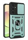Mey İthalat®  Samsung Galaxy A05 Kılıf Pars Lens Yüzüklü Silikon - Yeşil