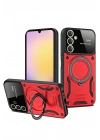 Mey İthalat®  Samsung Galaxy A05S Kılıf Joy Lens Standlı Kapak - Kırmızı