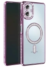 Mey İthalat®  Samsung Galaxy A06 Joke Simli Magneticsafe Kılıf - Derin Mor