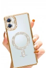 Mey İthalat®  Samsung Galaxy A06 Joke Simli Magneticsafe Kılıf - Gold
