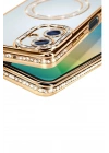 Mey İthalat®  Samsung Galaxy A06 Joke Simli Magneticsafe Kılıf - Gold