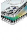 Mey İthalat®  Samsung Galaxy A06 Joke Simli Magneticsafe Kılıf - Gümüş