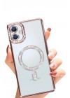 Mey İthalat®  Samsung Galaxy A06 Joke Simli Magneticsafe Kılıf - Pembe