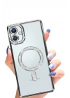 Mey İthalat®  Samsung Galaxy A06 Joke Simli Magneticsafe Kılıf - Siyah