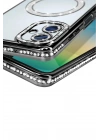 Mey İthalat®  Samsung Galaxy A06 Joke Simli Magneticsafe Kılıf - Siyah