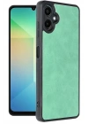 Mey İthalat®  Samsung Galaxy A06 Kılıf Aras Deri Kapak - Koyu Yeşil
